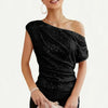 Sarah | Elegant Sequin One-Shoulder Top - Picela