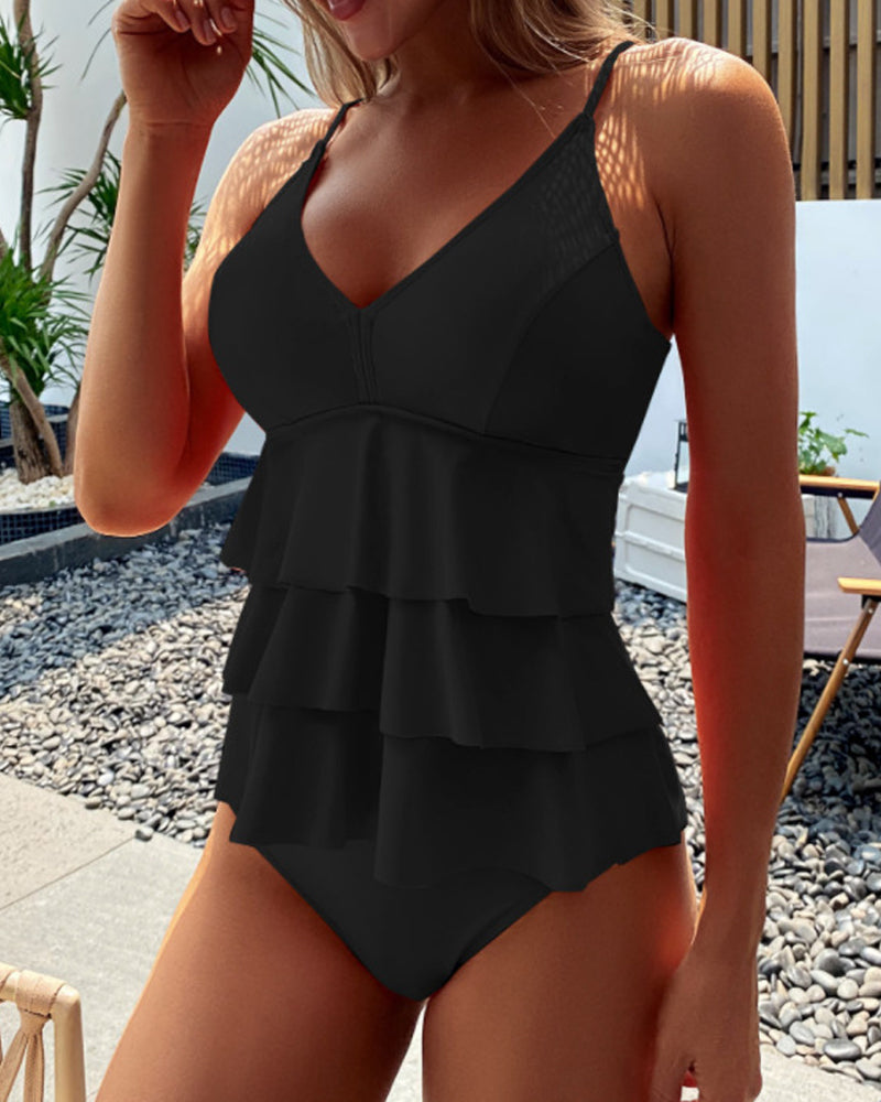 Sarah | Feminine Tiered Ruffle Swimsuit - Picela