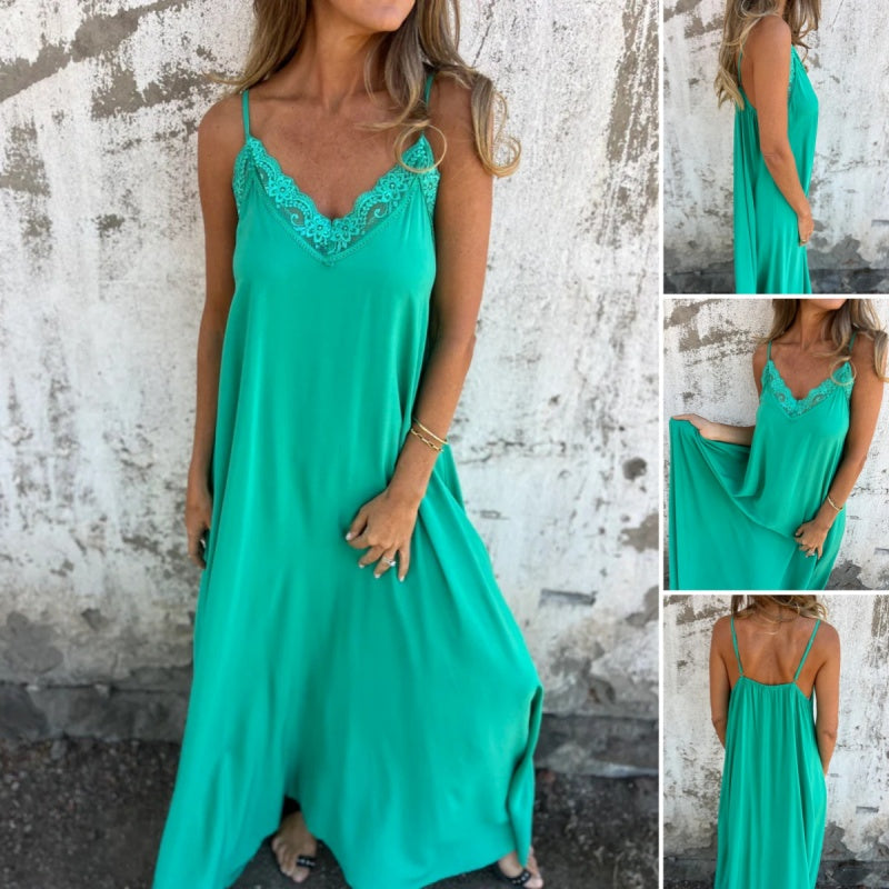 Sarah | Feminine Trim Maxi Dress - Picela