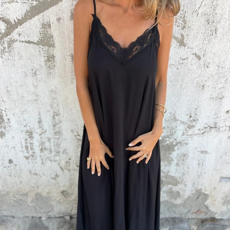 Sarah | Feminine Trim Maxi Dress - Picela