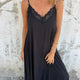 Feminine Lace Trim Maxi Dress for Women