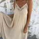 Feminine Lace Trim Maxi Dress for Women