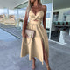 Elegant Cutout Slit Midi Dress for Women