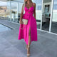 Elegant Cutout Slit Midi Dress for Women