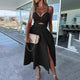 Elegant Cutout Slit Midi Dress for Women