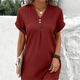 Casual Ribbed V-Neck Midi Dress for Women