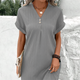 Casual Ribbed V-Neck Midi Dress for Women