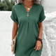 Casual Ribbed V-Neck Midi Dress for Women