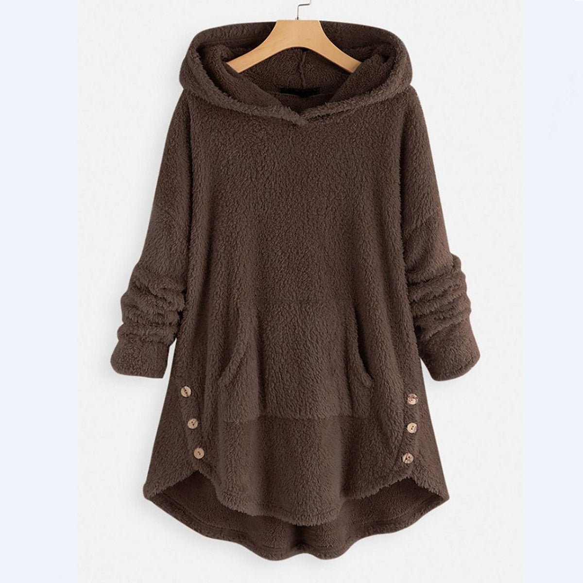 Stephanie | Cozy Fleece Hooded Cardigan - Picela