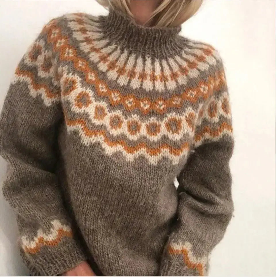 Stephanie | Cozy Nordic Turtleneck Sweater - Picela