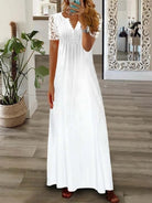Stephanie | Feminine Button Maxi Dress - Picela