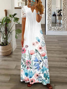 Stephanie | Feminine Button Maxi Dress - Picela