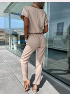 Stephanie | Flattering Belted V-Neck Jumpsuit - Picela