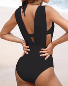 Stephanie | Flattering Plunge Ruched Swimsuit - Picela