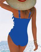 Stephanie | Flattering Striped V-Neck Swimsuit - Picela