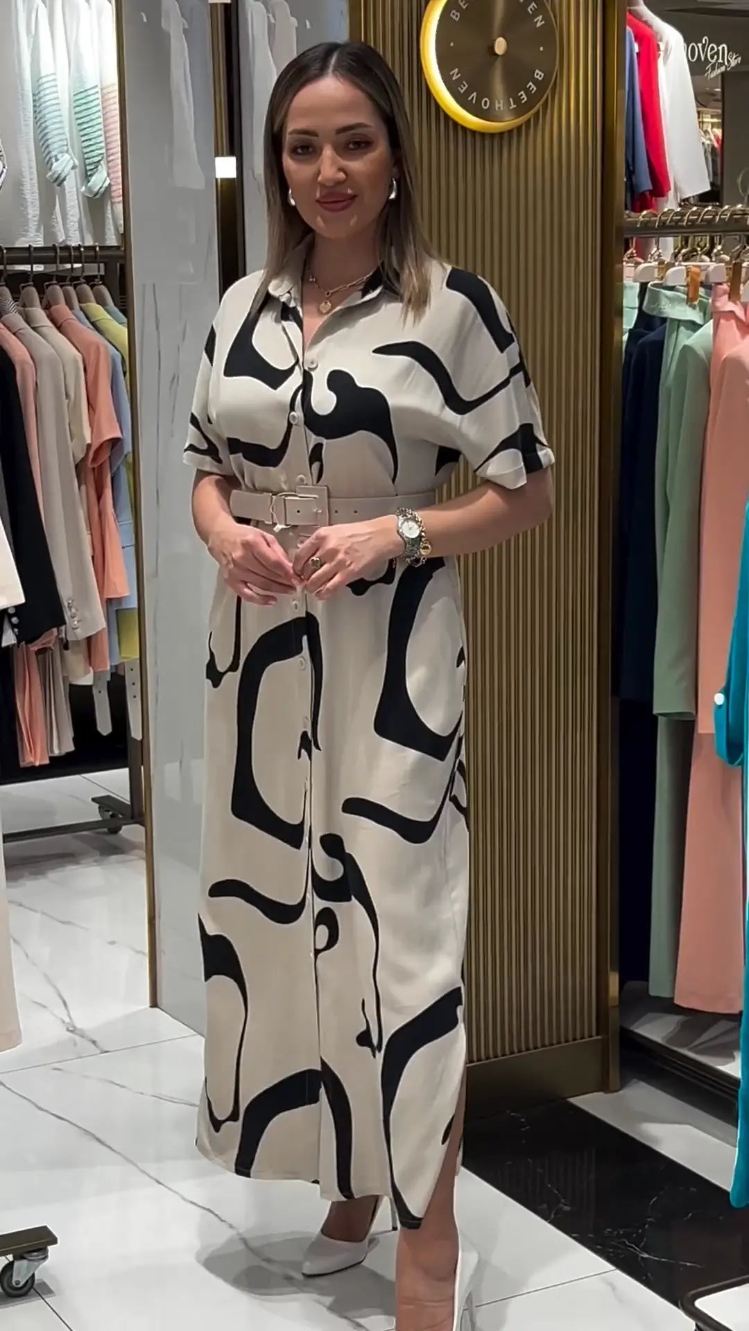Stephanie | Stylish Belted Maxi Dress - Picela