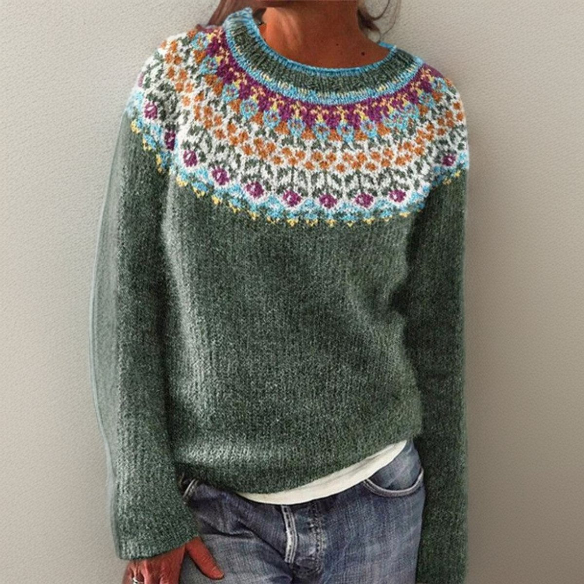 Stephanie | Vintage Fair Isle Sweater - Picela