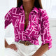 Elegant Abstract Collared Blouse for Women