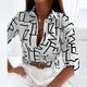 Elegant Abstract Collared Blouse for Women