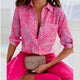 Elegant Abstract Collared Blouse for Women