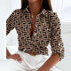 Elegant Abstract Collared Blouse for Women