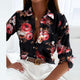 Elegant Abstract Collared Blouse for Women