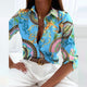 Elegant Abstract Collared Blouse for Women