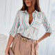 Elegant Abstract Collared Blouse for Women