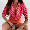 Brittany | Stylish Abstract Collared Blouse