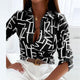 Elegant Abstract Collared Blouse for Women