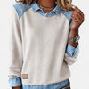 Amber | Stylish Denim Colorblock Sweater