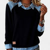 Amber | Stylish Denim Colorblock Sweater