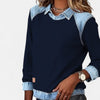 Amber | Stylish Denim Colorblock Sweater