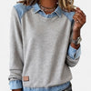 Amber | Stylish Denim Colorblock Sweater
