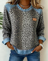 Kelly | Stylish Leopard Denim Sweater