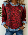 Kelly | Stylish Leopard Denim Sweater