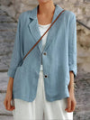 Emily | Elegant Linen Notch-Collar Blazer