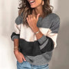 Christina | Stylish Colorblock Knit Sweater